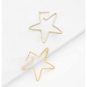 Gold Star Hoop Earrings